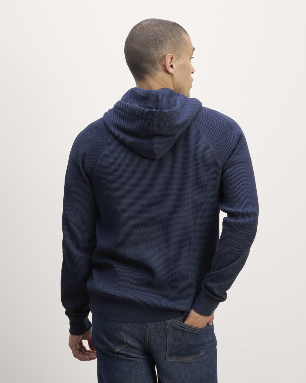 The Waffle-Knit Hoodie | Navy