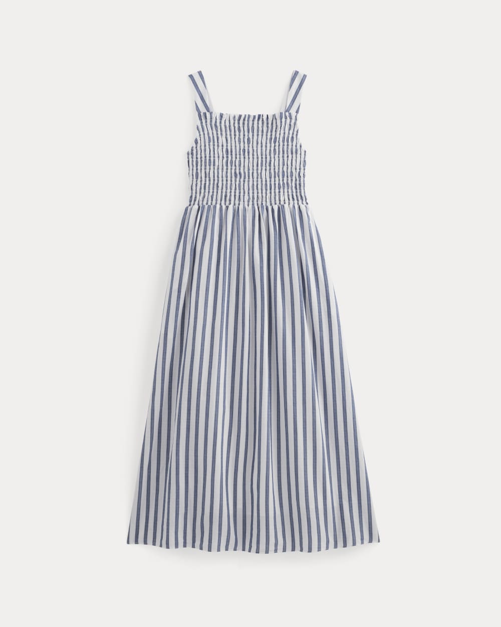 The Gauze Smock Dress | White / Mazarine Blue