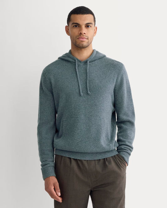 The Felted Merino Hoodie | Heather Midnight Navy