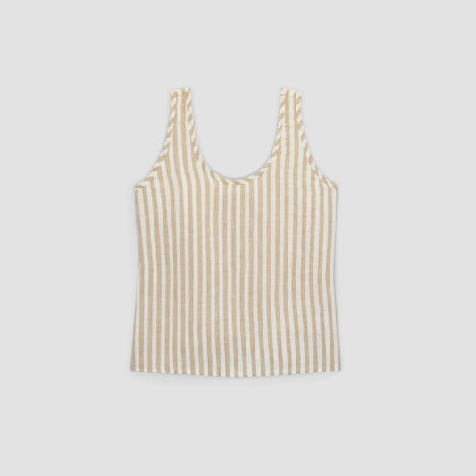 The Scoop Tank in Linen | Bone / Caramel