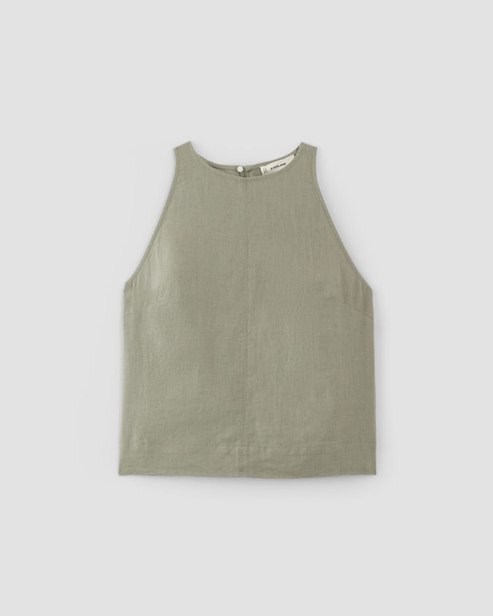 The Linen High-Neck Tank | Sage Green