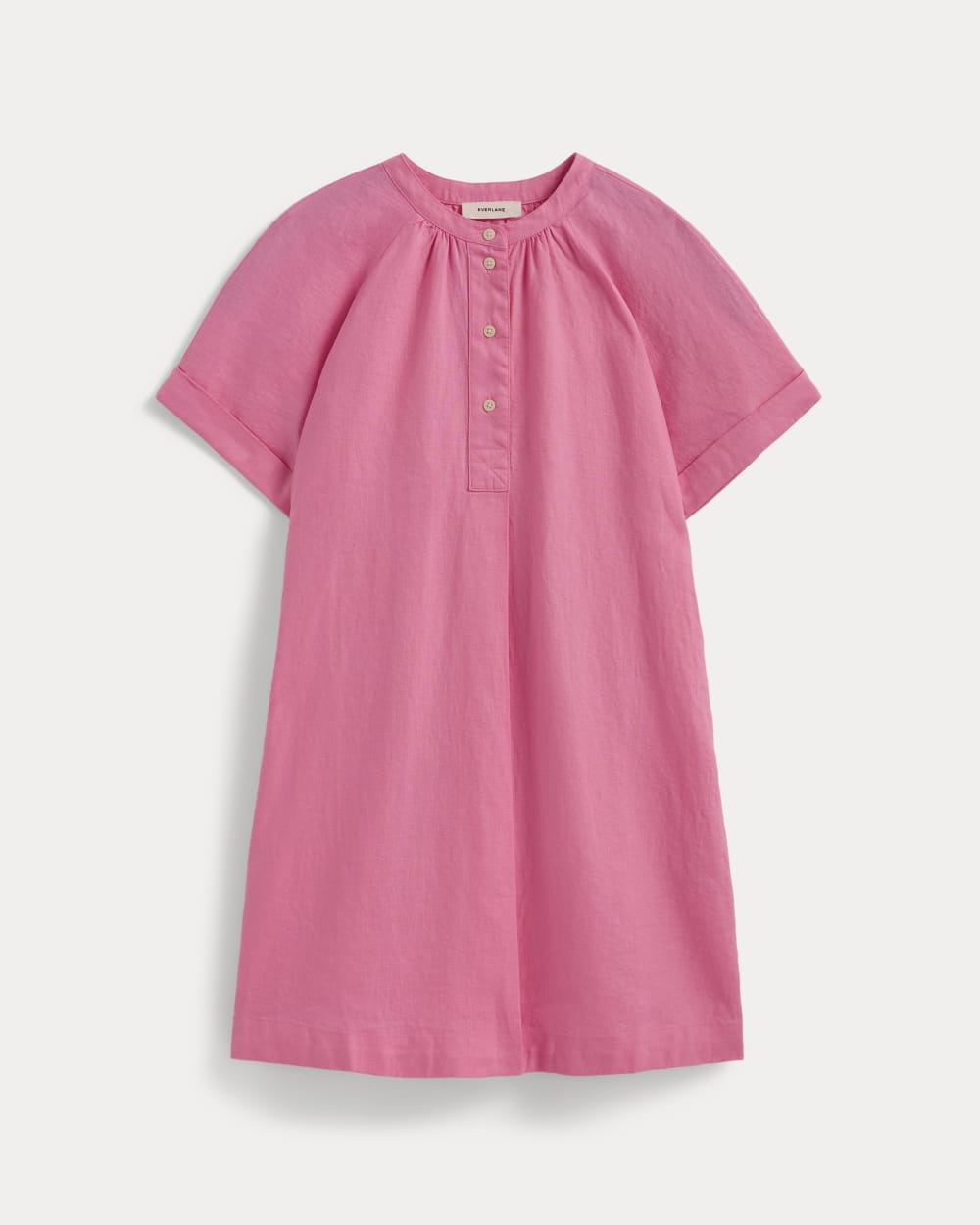 The Popover Dress in Linen | Deep Pink