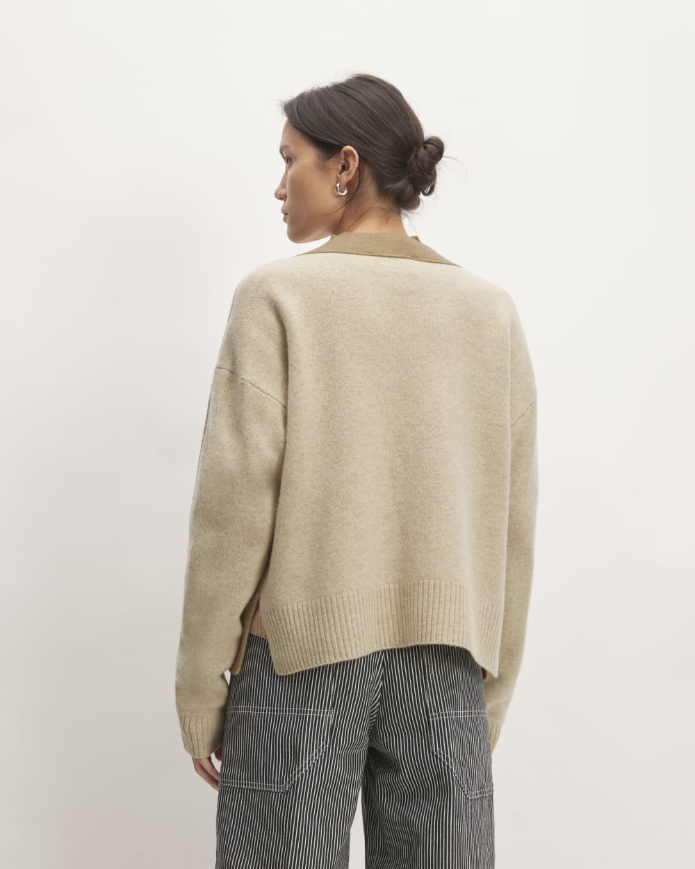 The Good Merino Wool Cardigan | Light Camel / Dark Oat
