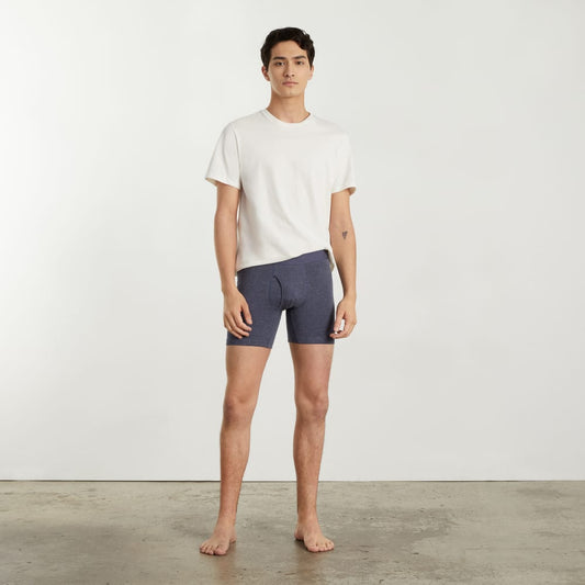The Supima® Longer Boxer Brief | Uniform | Heather Blue