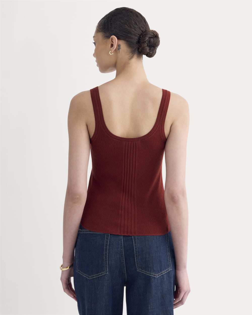 The Light Ribbed Cami in Ultrasoft Merino | Merlot