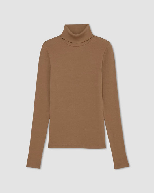 The Luxe Rib Turtleneck | Toasted Coconut