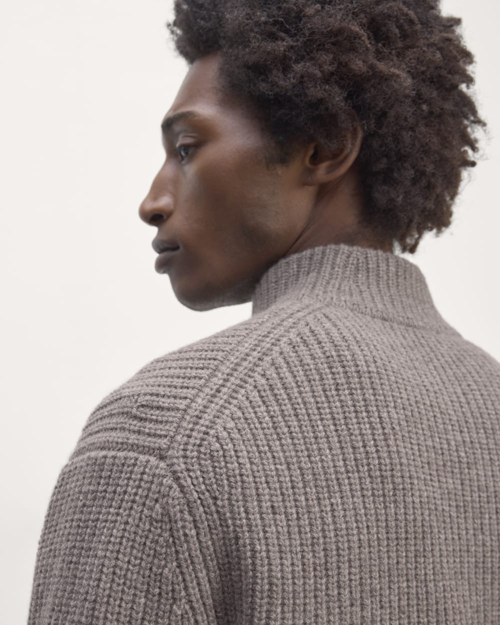 The Felted Merino Half-Zip Sweater | Taupe Melange