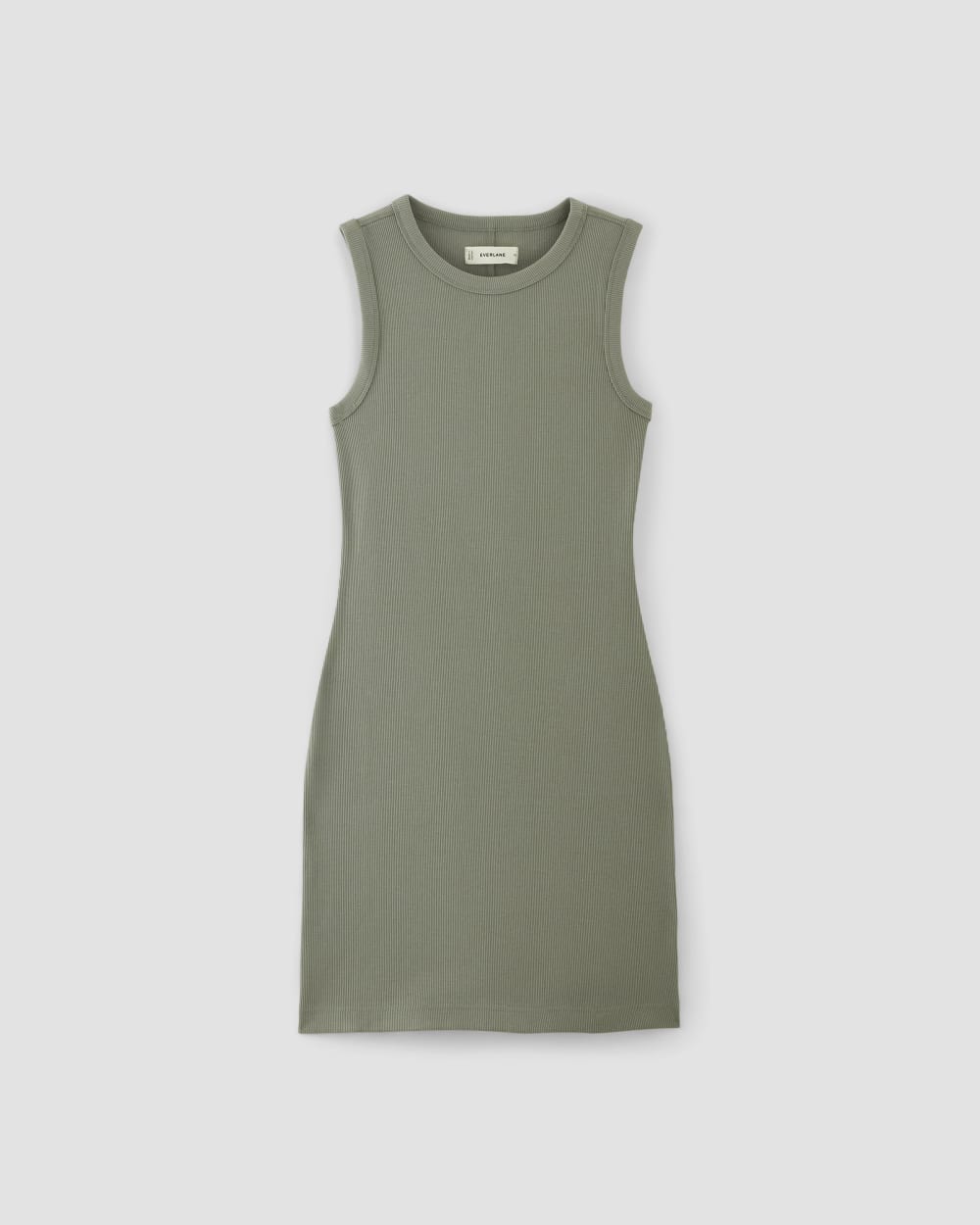 The Ribbed Mini Dress | Sage Green