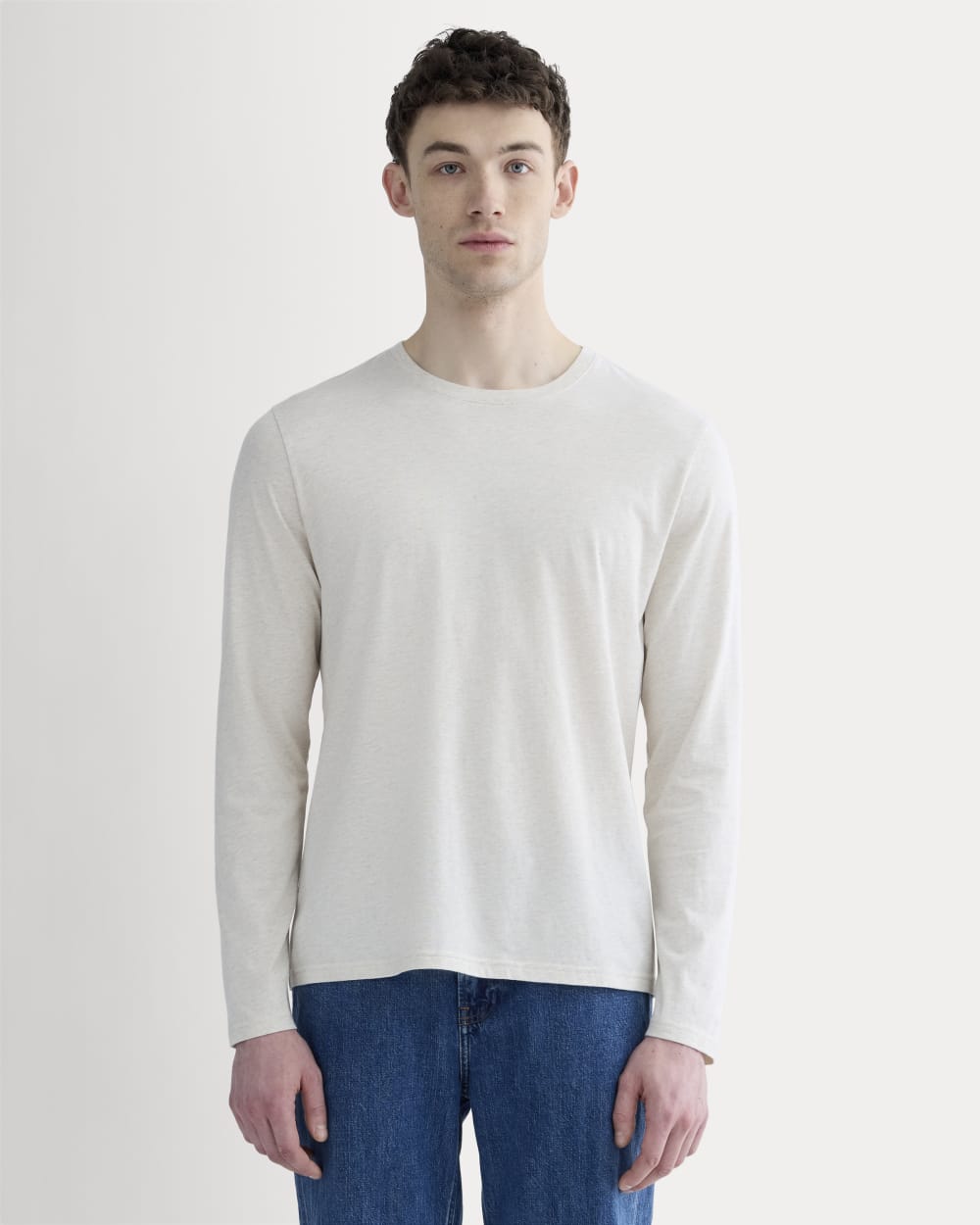 The Essential Organic Long-Sleeve Tee | Heathered Oat
