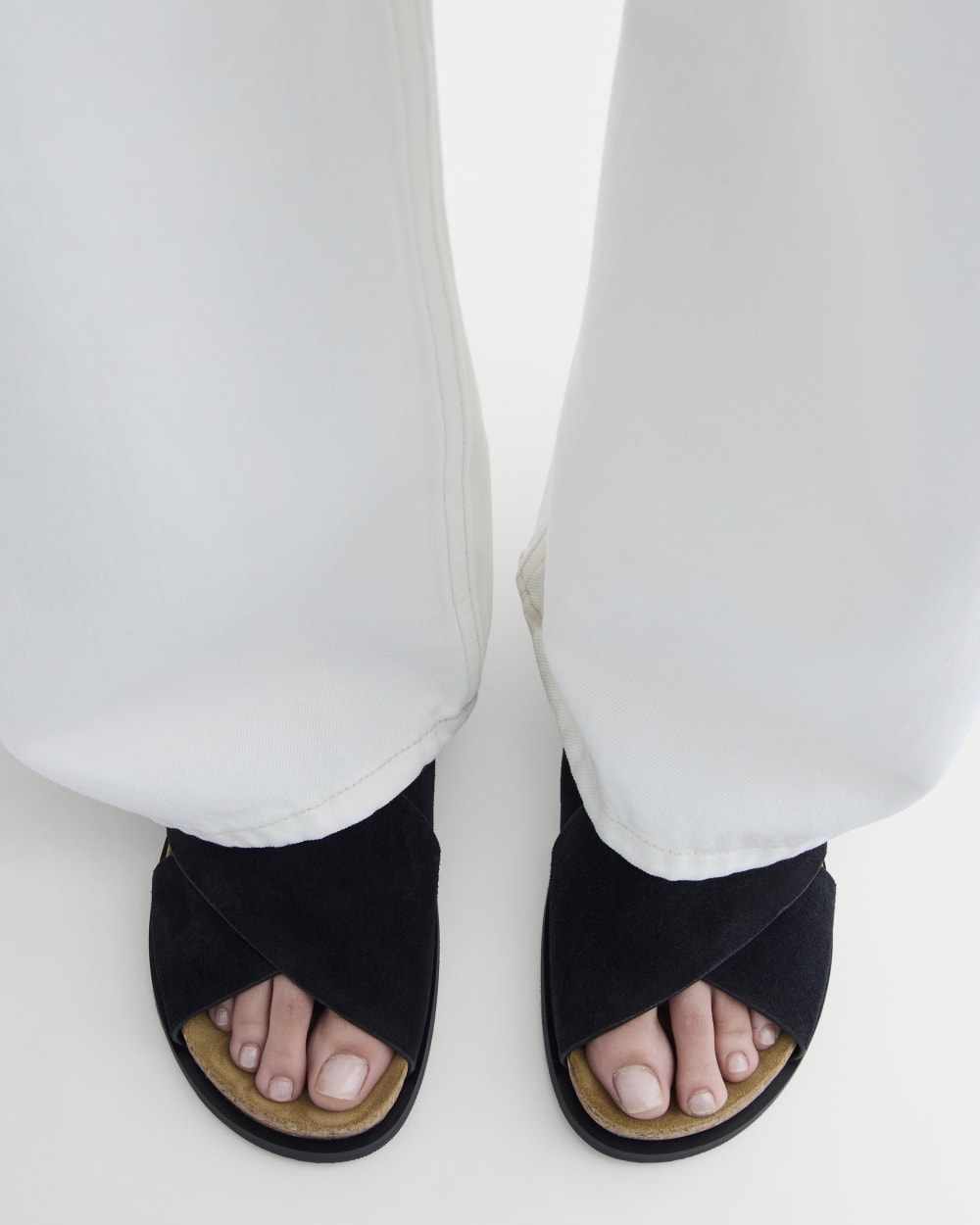 The Suede Crossover Sandal |  Black