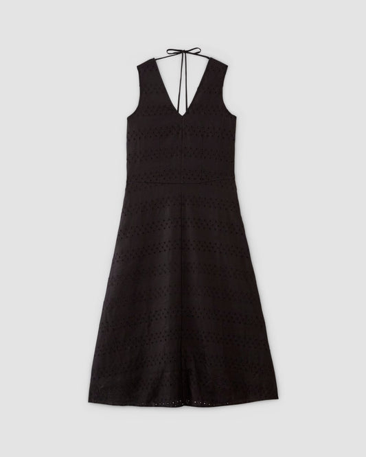 The Linen Eyelet Maxi Dress | Black Eyelet