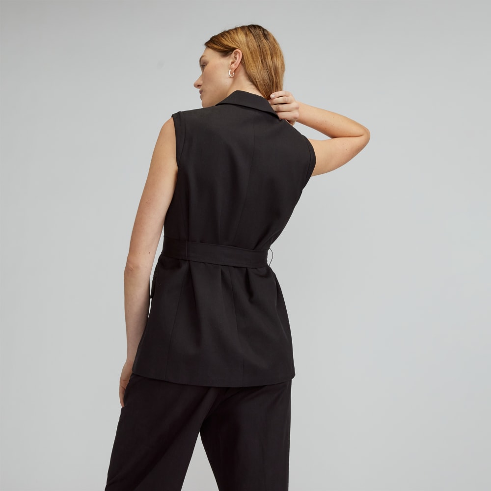 The Sleeveless Blazer in Buttersmooth | Black