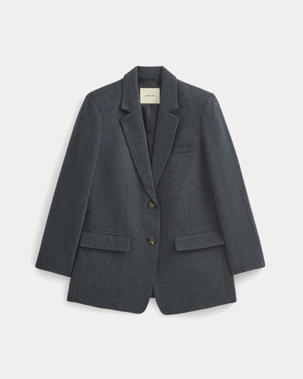 The Oversized Blazer in Wool | Navy Herringbone