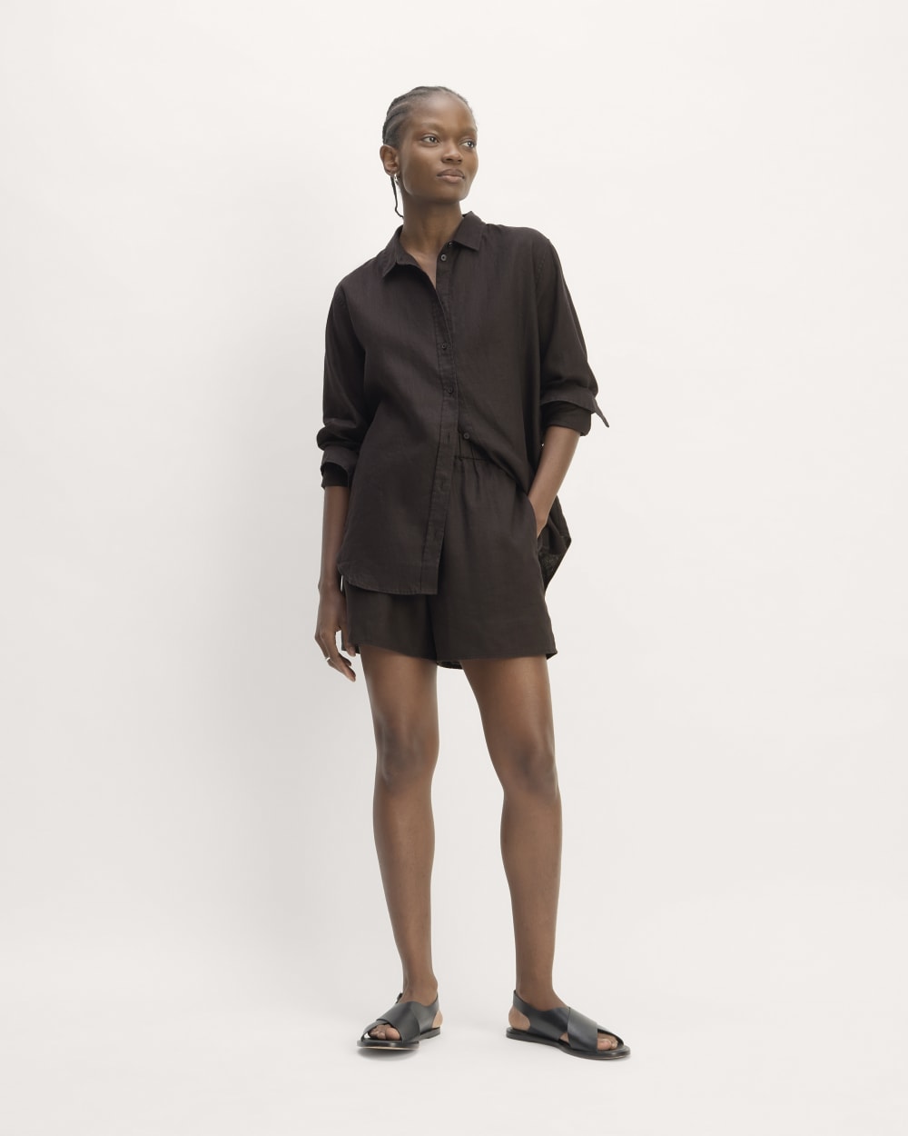 The Linen Easy Short | Black