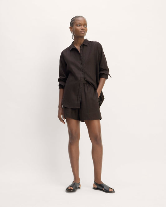 The Linen Easy Short | Black