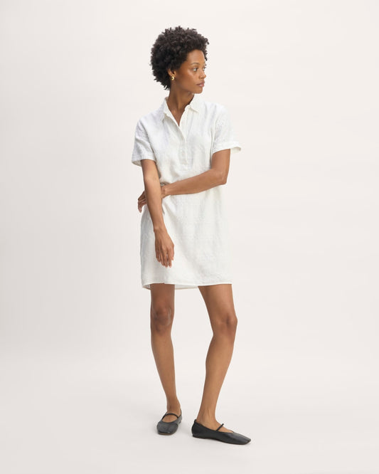 The Linen Eyelet Shirtdress | White Eyelet