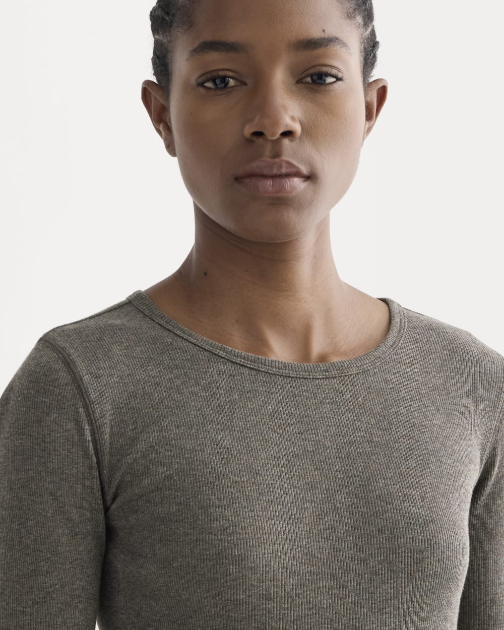 The Luxe Rib Long-Sleeve Crew | Washed Heathered Fatigue