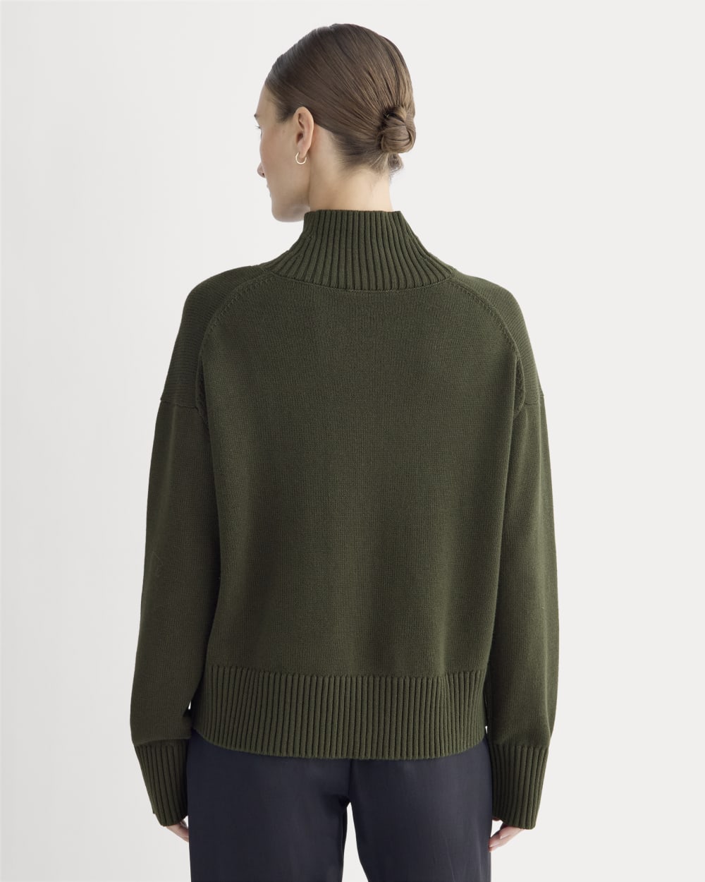 The Boxy Turtleneck in Everyday Cotton | Dark Green