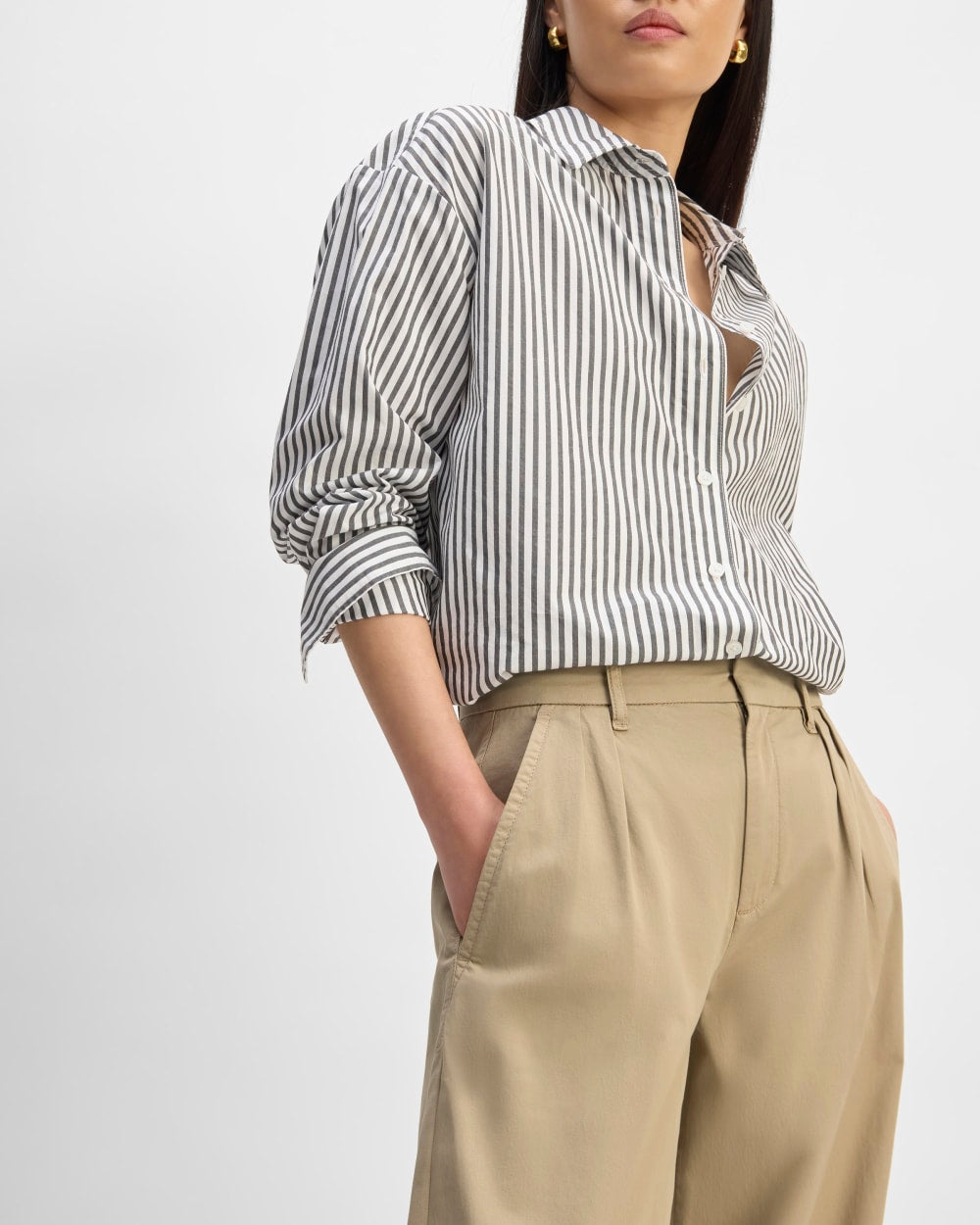 The Pleated Wide-Leg Chino | Trench Coat Khaki