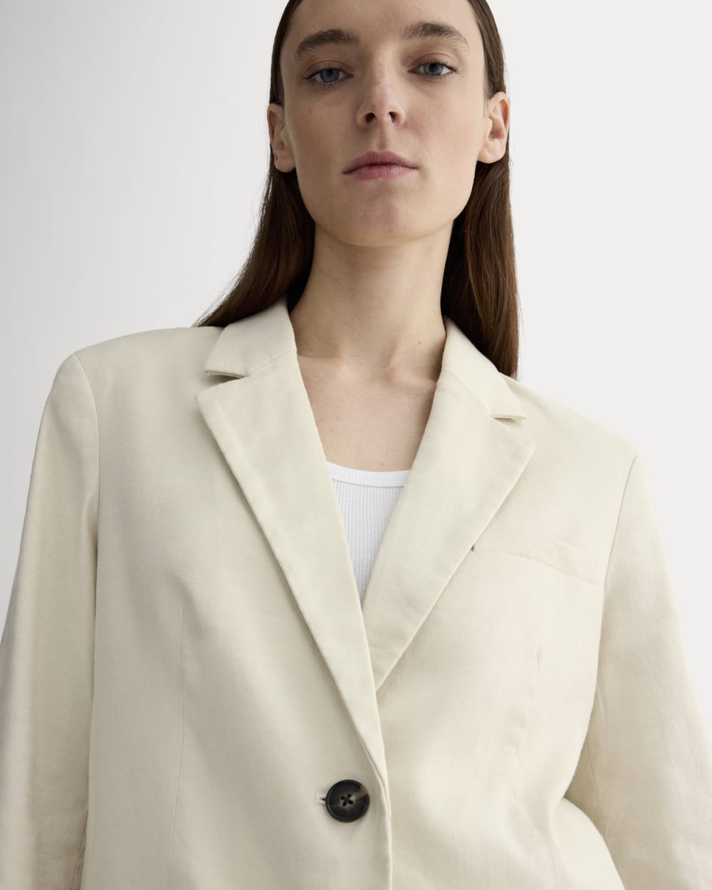 The Oversized Blazer in Stretch Linen | Birch