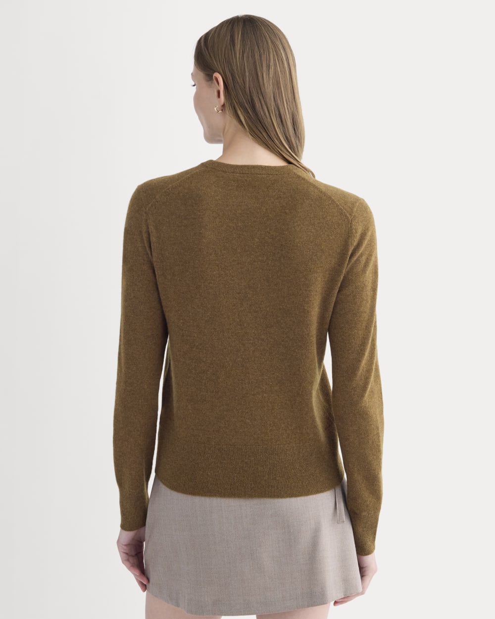 Cashmere Slim Crew Sweater | Heathered Toffee