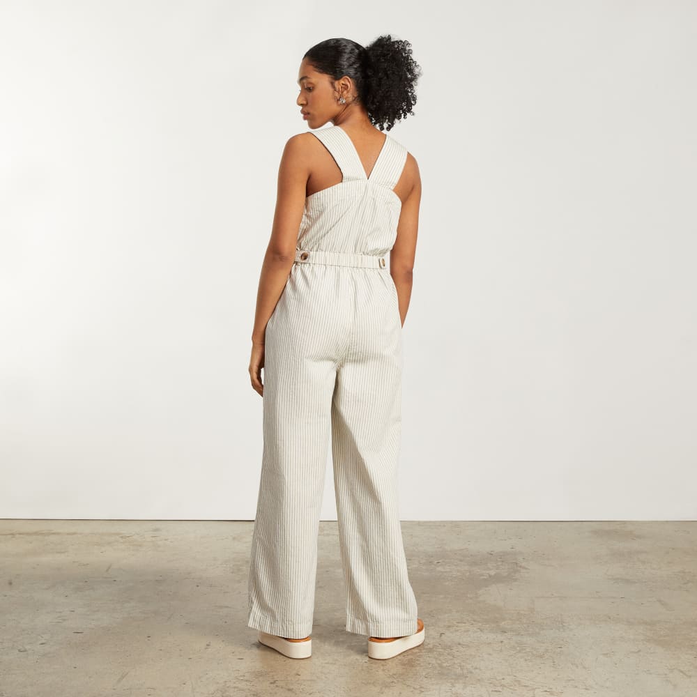 The Fatigue Apron Jumpsuit | Navy Stripe