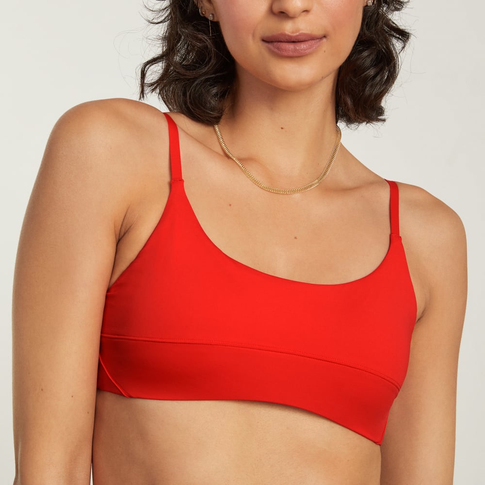 The Scoop-Neck Bikini Top | Bright Red