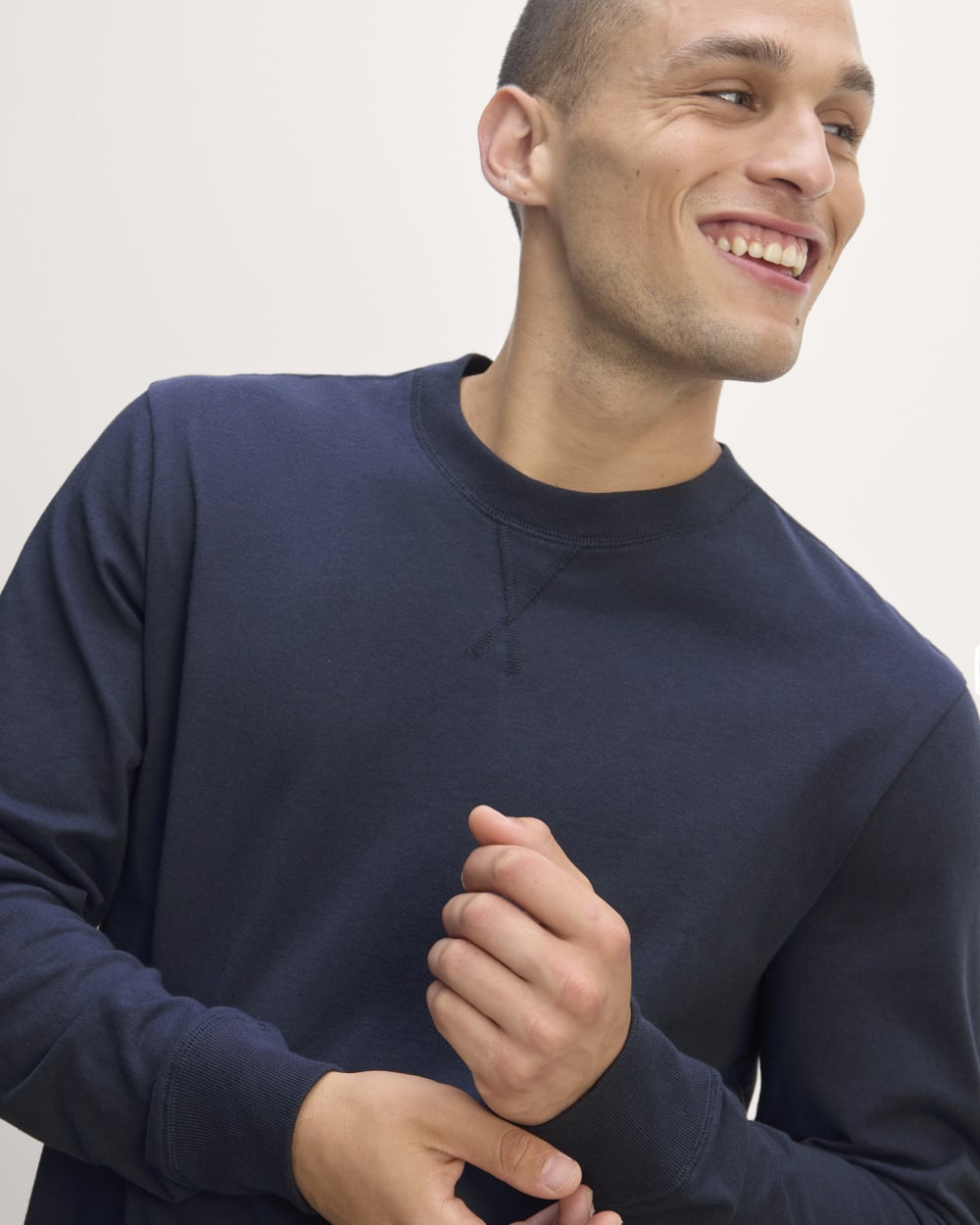 The Premium-Weight Relaxed Crew | Navy
