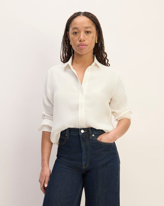 The City Stripe Relaxed Shirt | Bone