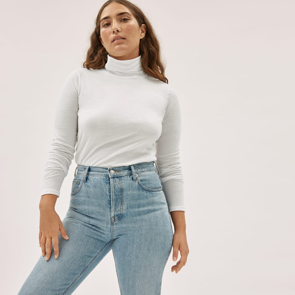 The Organic Cotton Turtleneck | White