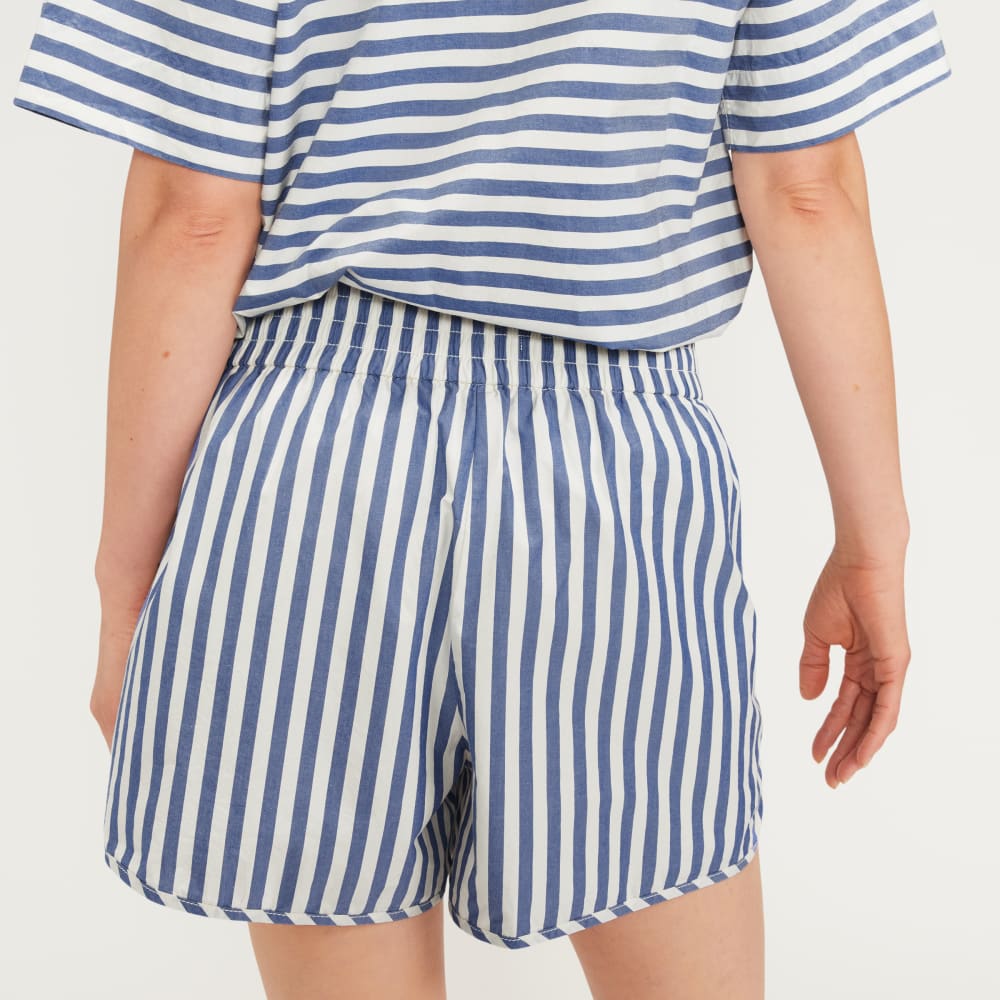 The Poplin Boxer Short | Mazarine Blue / Bone