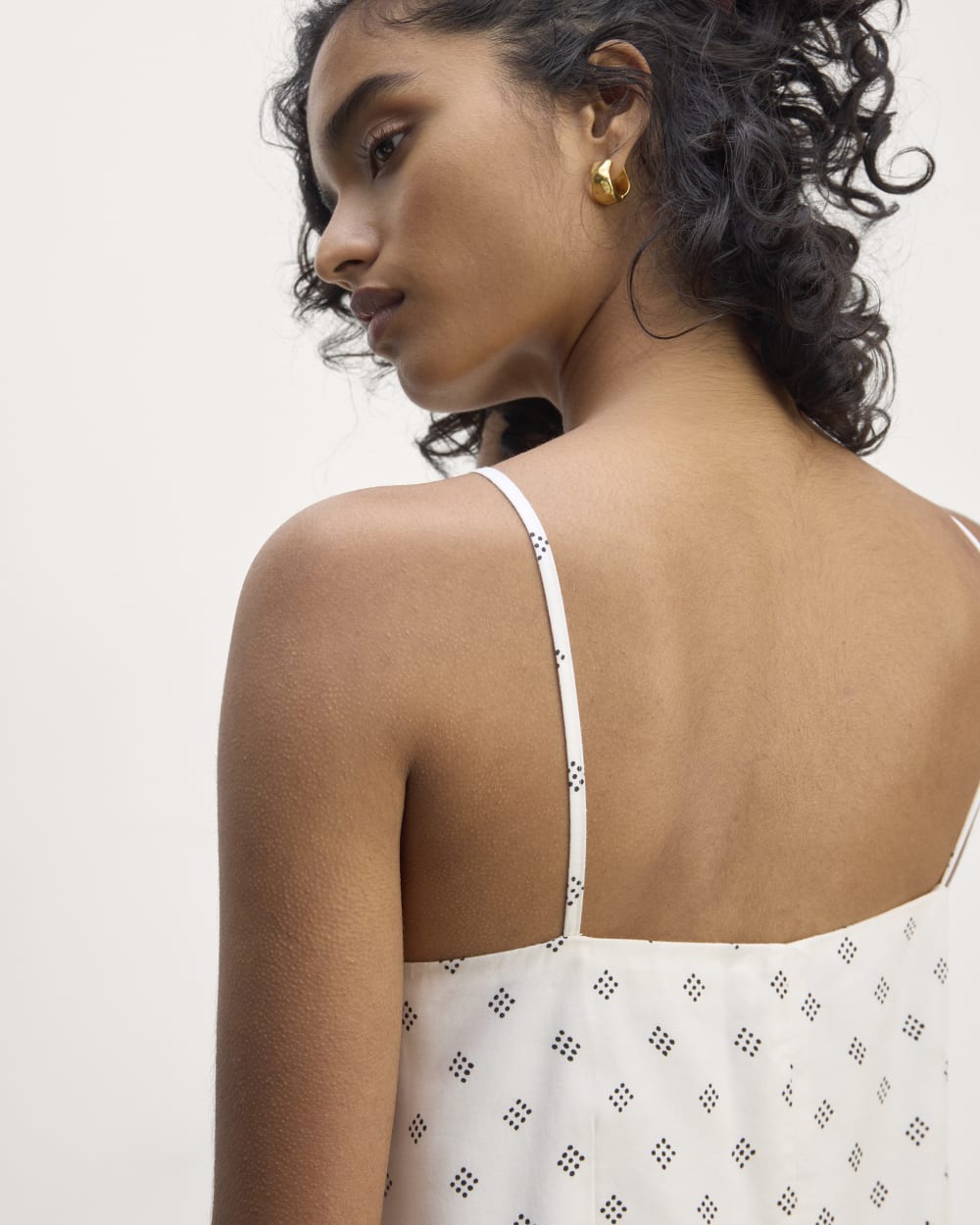 The Long Weekend Dress in Butterlite | Bone / Black Square Dot