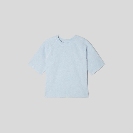 The Organic Cotton Waffle Raglan Tee | Heathered Light Blue