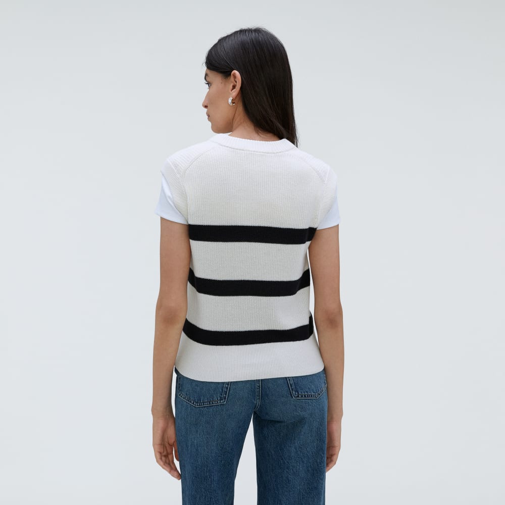 The Cotton Summer Sweater Tank |  Canvas / Black