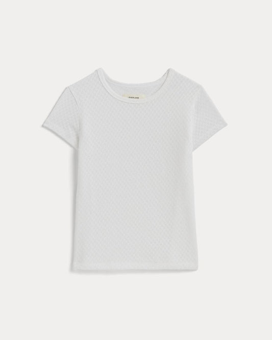 The Pointelle Short-Sleeve Tee | White