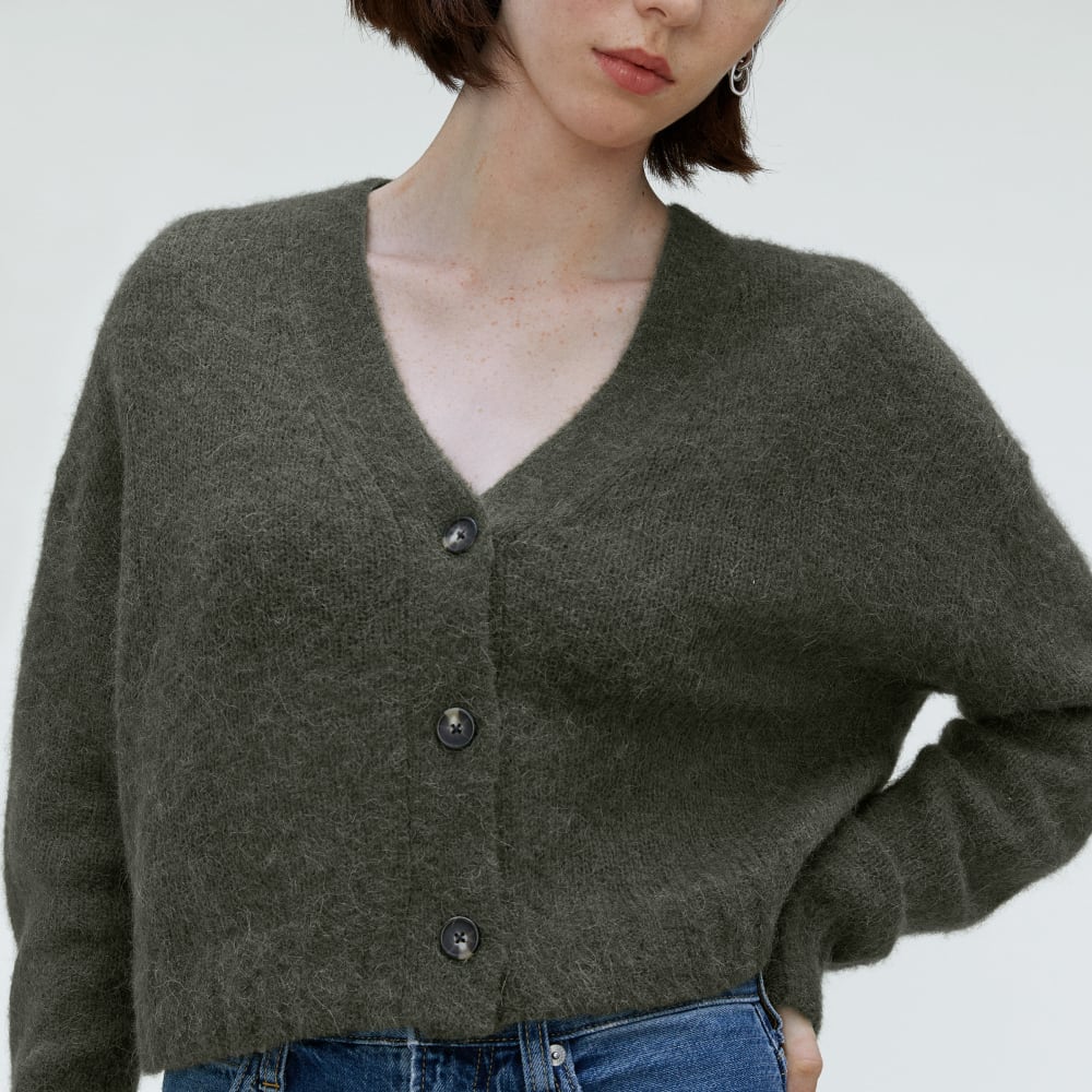 The Alpaca V-Neck Cropped Cardigan | Kambaba