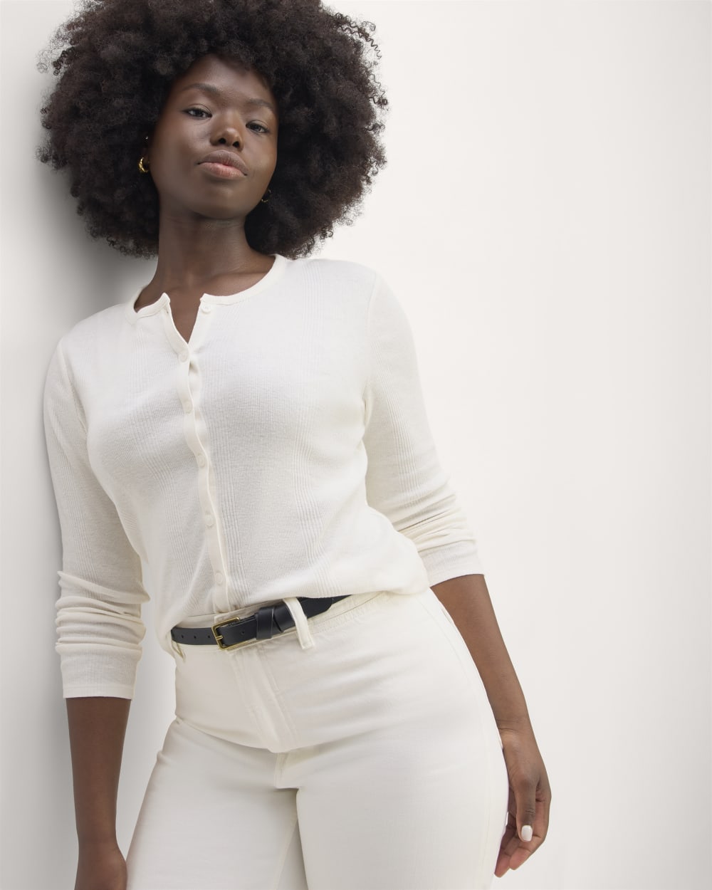 The Vintage Rib Cardigan | Bone