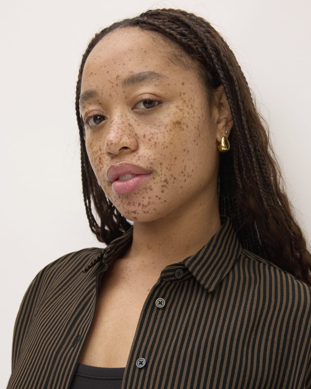 The City Stripe Relaxed Shirt | Cocoa / Black