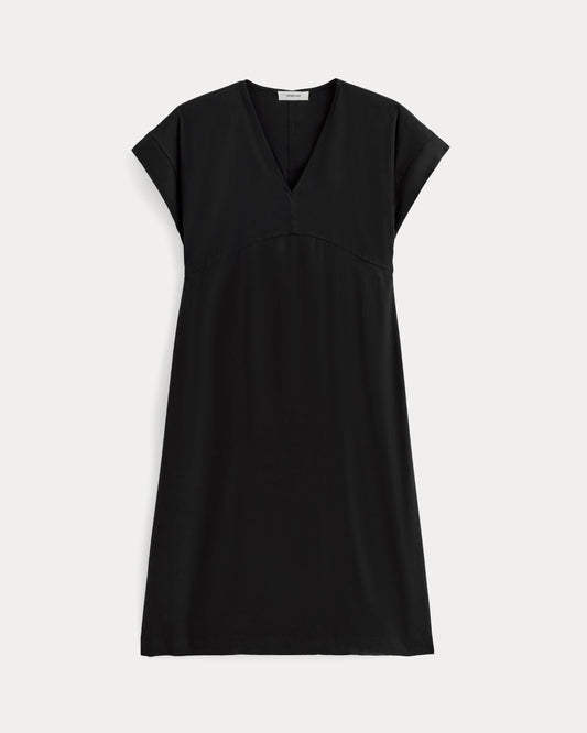 The Tie-Back Dress in Stretch Linen | Black