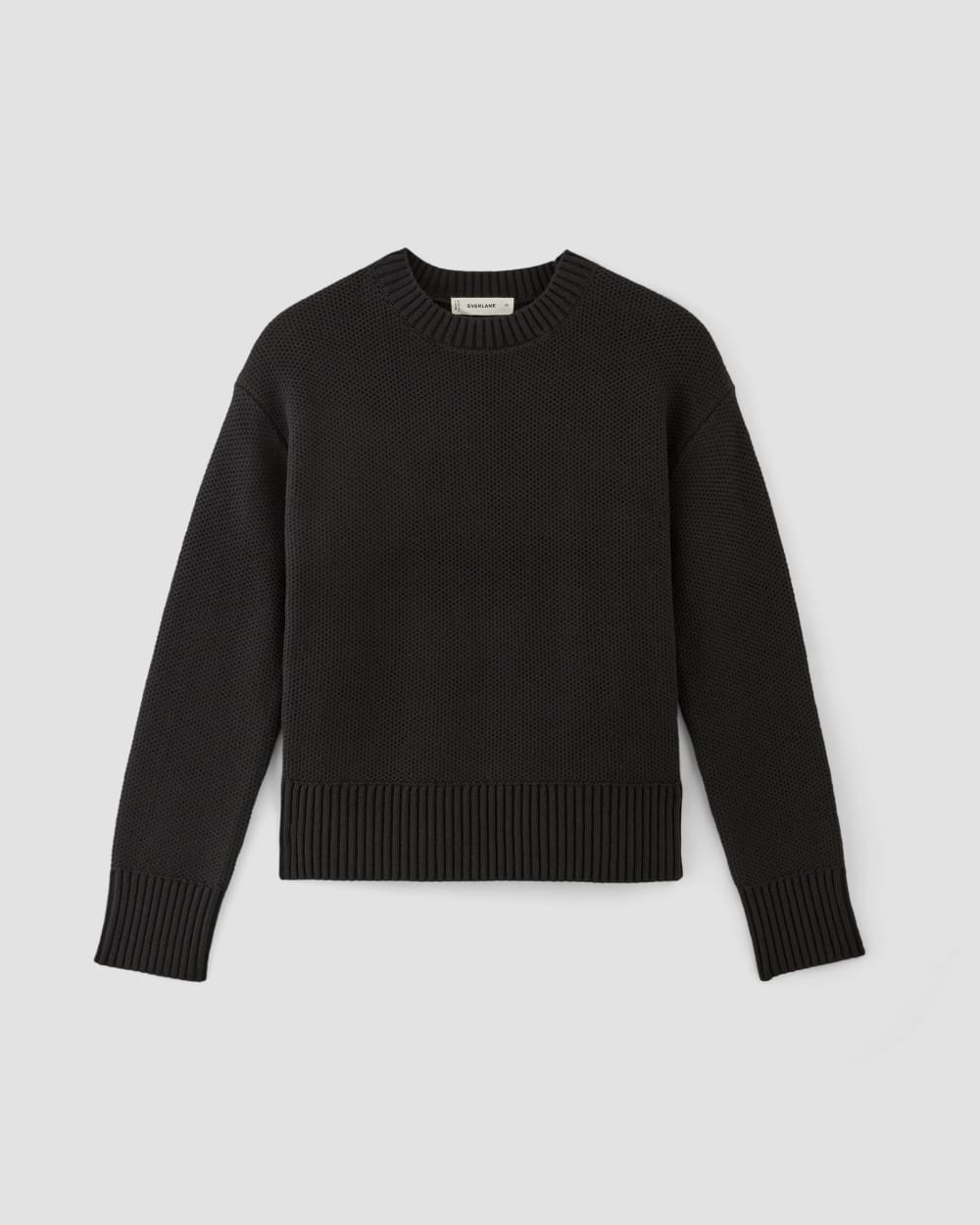 The Cotton Honeycomb Square Crew | Black