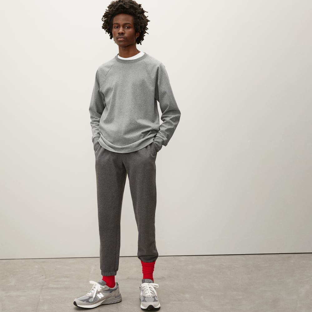 The Premium-Weight Long-Sleeve Crew | Uniform | Mid Heathered Grey