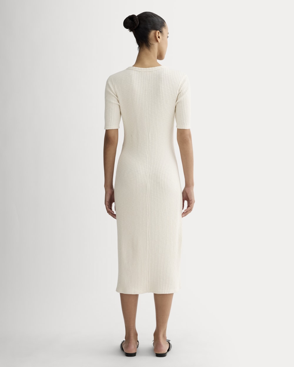 The Rib-Knit Henley Dress | Bone