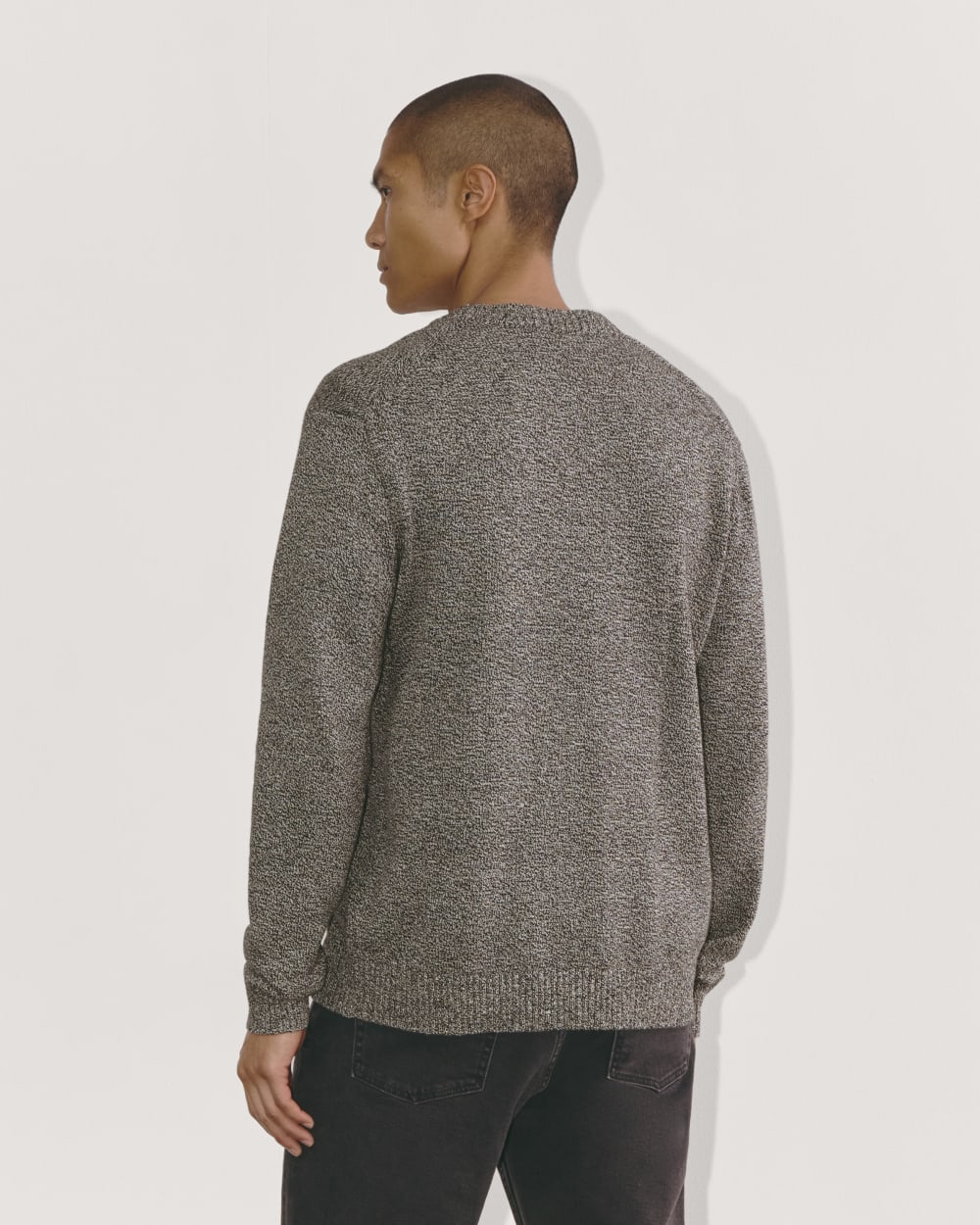 The Classic Sweater in Everyday Cotton | Canvas / Black Twist