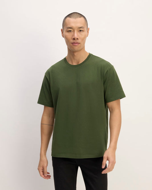 The Premium-Weight Relaxed Crew | Uniform | Deep Moss Green