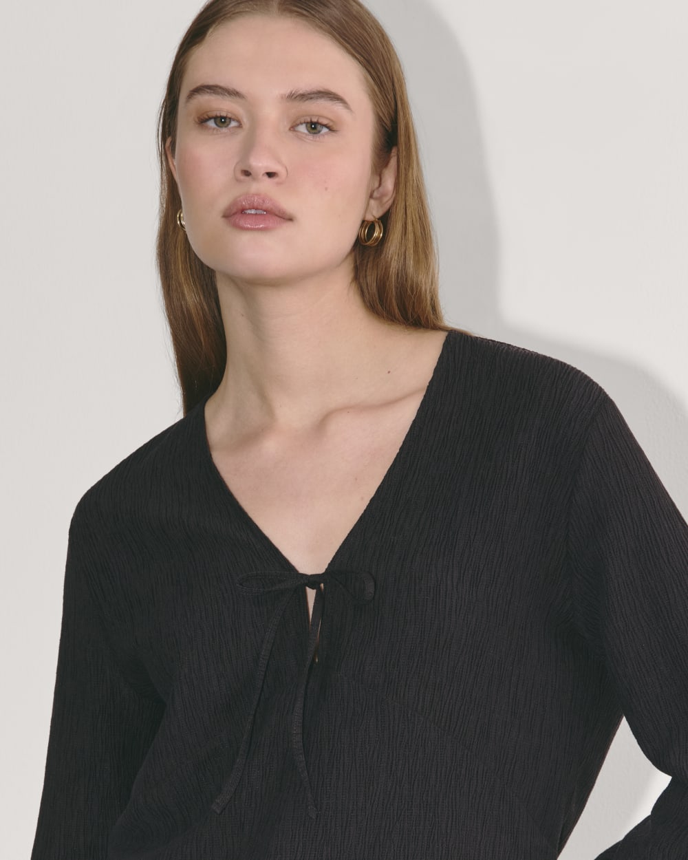 The Crinkle Long-Sleeve | Black