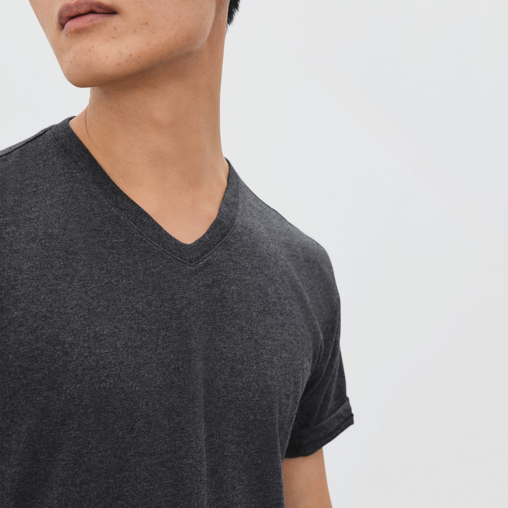 The Organic Cotton V-Neck Tee | Heather Charcoal