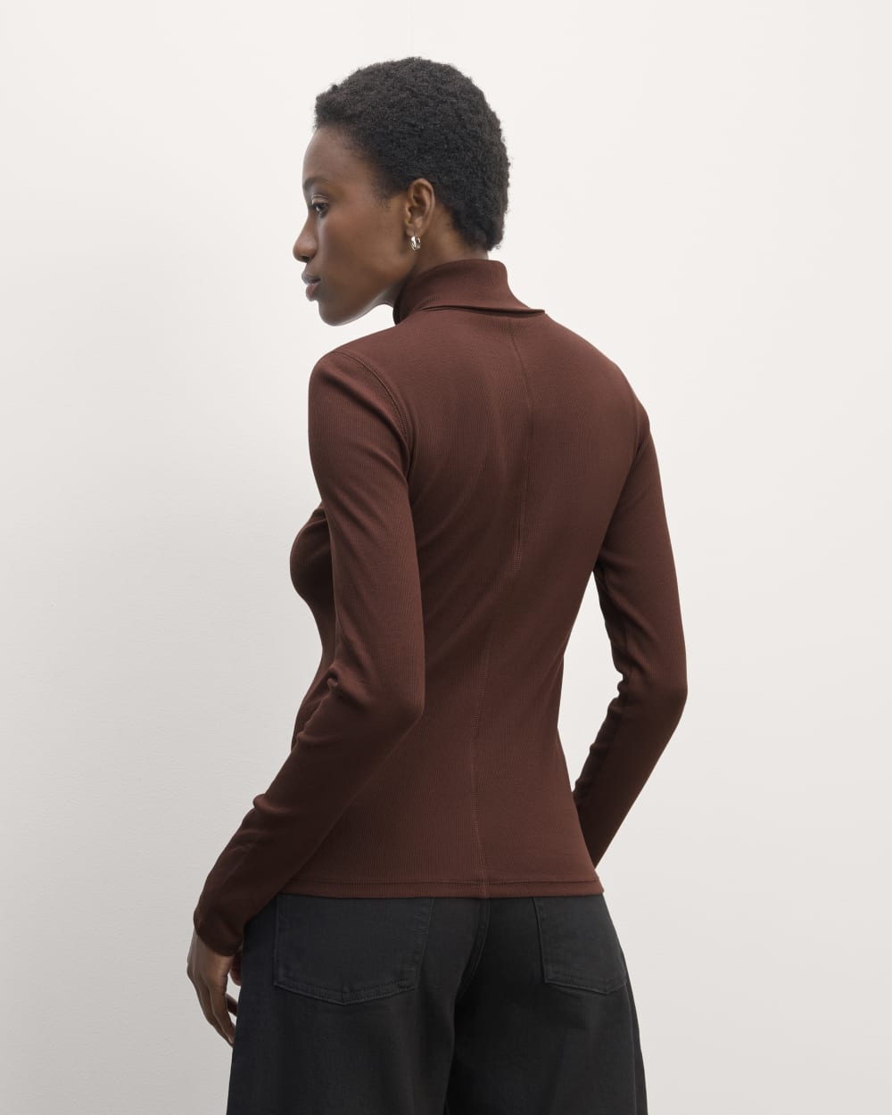 The Luxe Rib Turtleneck | Dark Mahogany