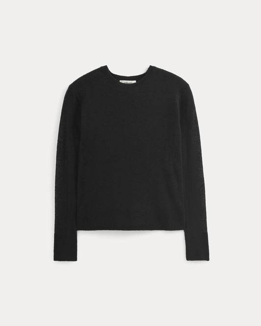 The Air Alpaca™ Relaxed Crew Top | Black