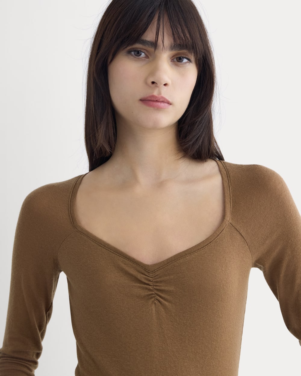 Sweetheart-Neck Top in Butterluxe | Toffee