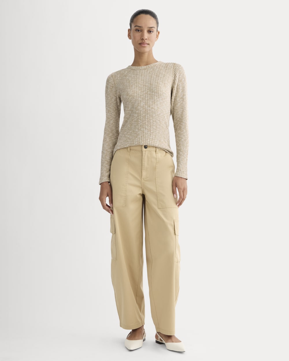 The Cozy Rib Long-Sleeve Tee | Cornstalk / Bone Twist